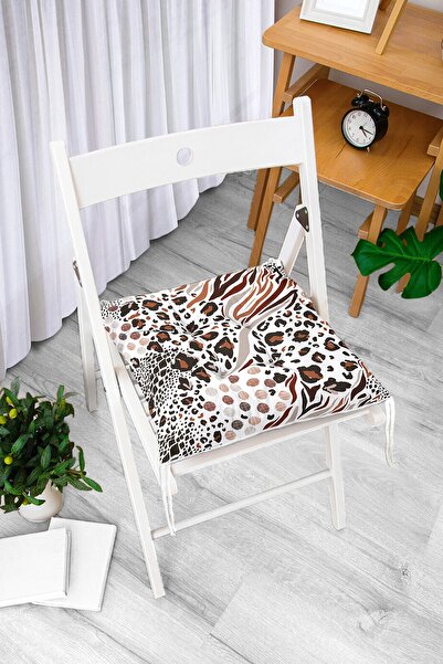 Realhomes Сучасна м'яка подушка для стільця з леопардовим принтом і візерунко...
