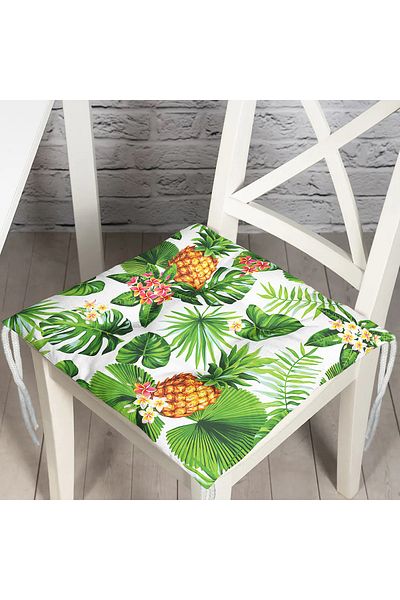 Realhomes Summer Tropical Patterned Specially Designed Pouf Chair Cushion