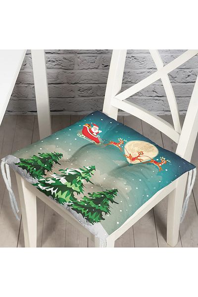 Realhomes Christmas Themed Digital Printed Fluffy Chair Cushion