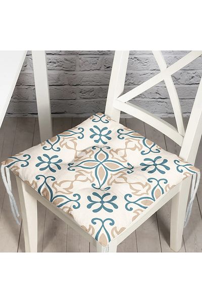 Realhomes Modern Motif Digital Printed Fluffy Square Chair Cushion