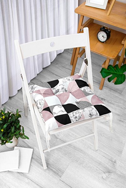 Realhomes Moderni pufasti jastuk za stolicu sa fuksijastim mramornim uzorkom ...