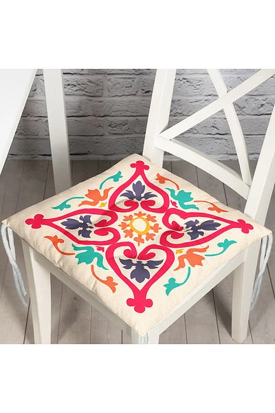 Realhomes Modern Geometric Patterned Digital Printed Fluffy Square Chair Cushion