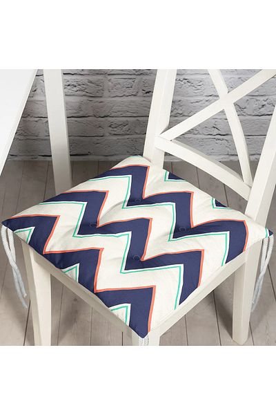 Realhomes Colorful Zigzag Patterned Digital Printed Fluffy Square Chair Cushion