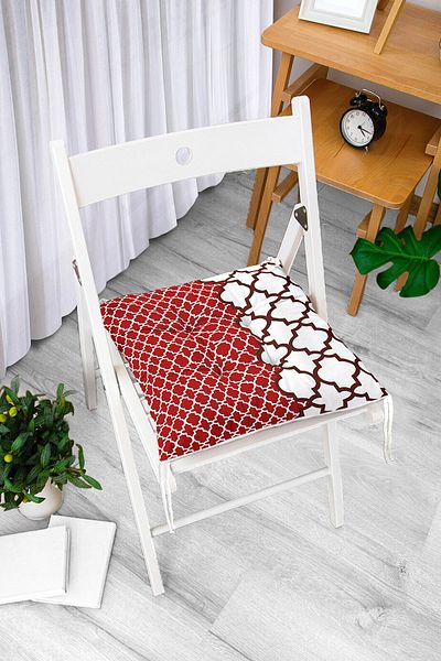Realhomes Modern Geometric Patterned Digital Printed Fluffy Chair Cushion