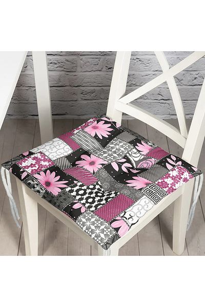 Realhomes Mosaic Patterned Geometric Shapes Fluffy Square Chair Cushion