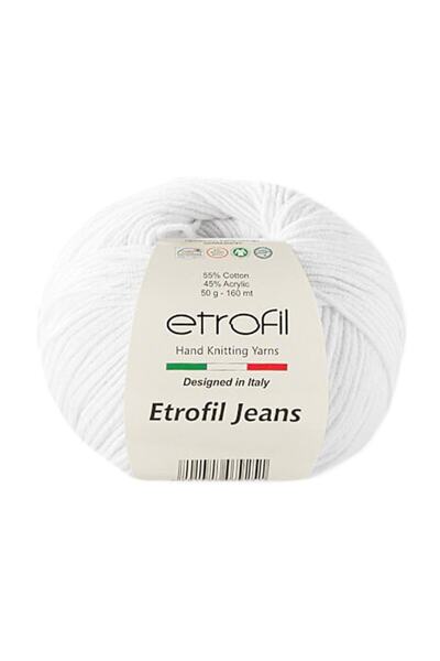 Etrofil Τζιν Αμιγκουρούμι Κλωστή Πλεκτομηχανής 50 Γρ. 002 Λευκό