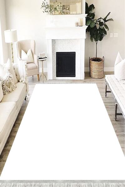 MOTTO HALI Modern Cotton Şönil Kaymaz Tabanlı Yıkanabilir Antibakteriyel Diji...