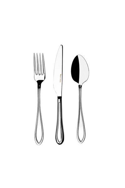 Hisar Avşa Simple 12 Person 84 Piece Fork Spoon Knife Set (ordövr+sweet)