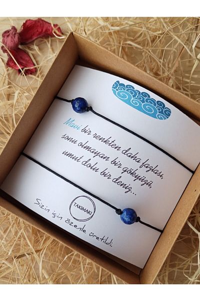 TAKIMAKI Natural Stone Lover Poetry Bracelet Unisex Blue One Sky Without End More Than A Color