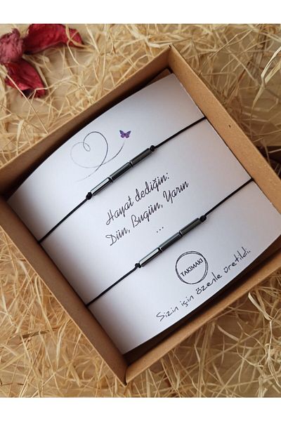 TAKIMAKI Natural Stone Hematite Lover Essence Word Bracelet Unisex You Said Life Yesterday Today Tomorrow