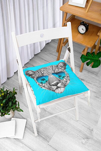 Realhomes Синя підлога з окулярами Cool Леопард візерунком сучасний пуф для с...
