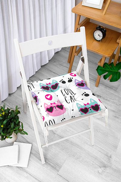 Realhomes Real Homes Digital Printed Fluffy Square Chair Cushion