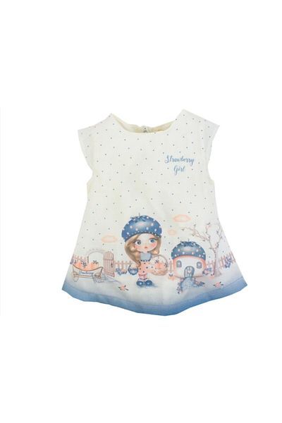 Moonstar Baby Girl White Printed Dress