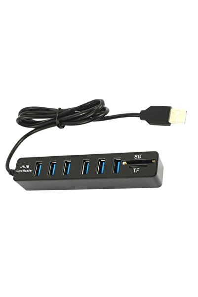 Alfais 4691 Usb Hub 6 Port Microsd Tf Sd Kart Okuyucu Çoklayıcı