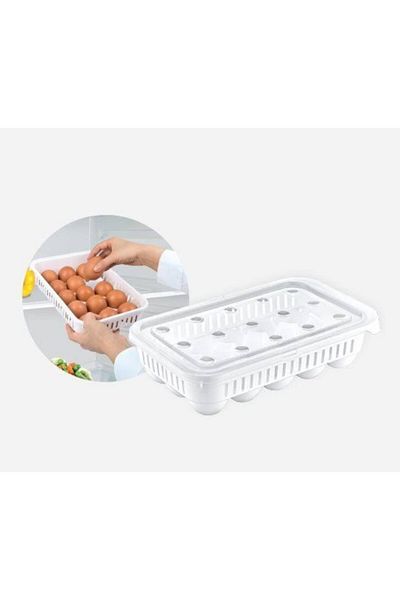 Alamut Home Egg Storage Container Organizer with Lid 15 Pieces