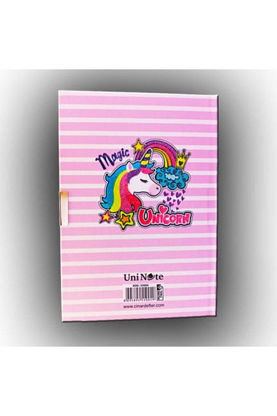 ÇINAR DEFTER Çınar Uni Note Locked Diary & Memory Book Unicorn Magic
