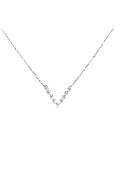 Saras Jewels Damla Taşlı V Kolye