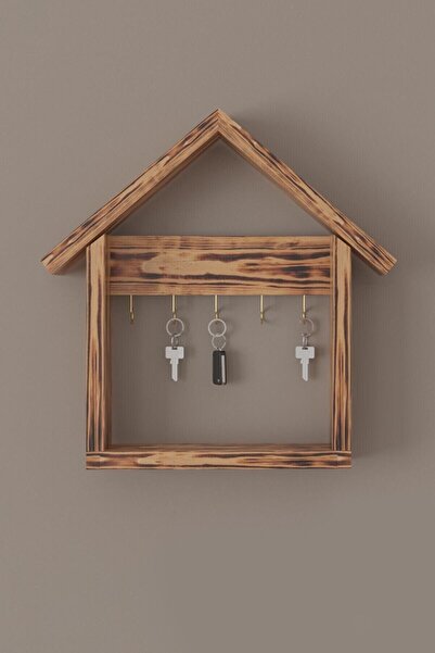 Ahşap رف سلسلة مفاتيح مزخرف على شكل منزل من Öztu