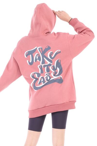 VOSSAX Γυναικείο φούτερ με κουκούλα σε μεγάλο μέγεθος - Φούτερ με σχέδιο Take...