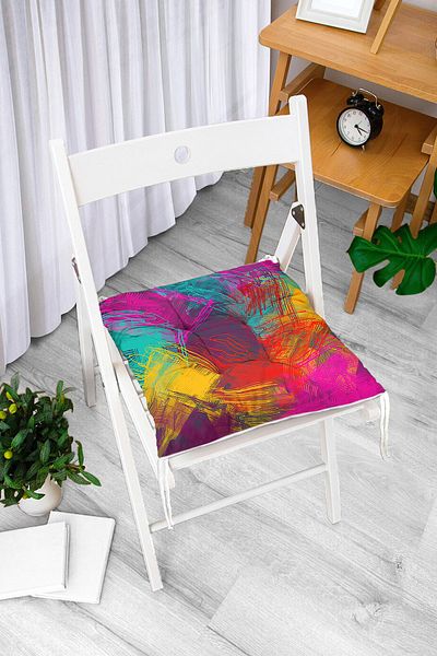 Realhomes Multi Colar Digital Printed Modern Pouf Chair Cushion