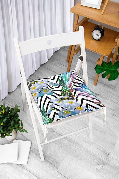 Realhomes Zigzag Floored Summer Exotic Specially Designed Fluffy Chair Cushion