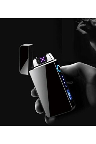 teknonisa yeni Model Usb Şarjlı Elektrikli Çakmak siyah