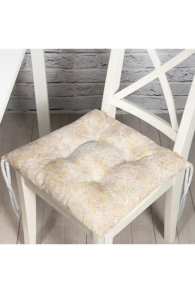 Realhomes Modern Powder Colored Digital Printed Fluffy Square Chair Cushion
