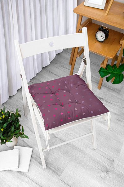 Realhomes Modern Star Patterned Digital Printed Fluffy Chair Cushion