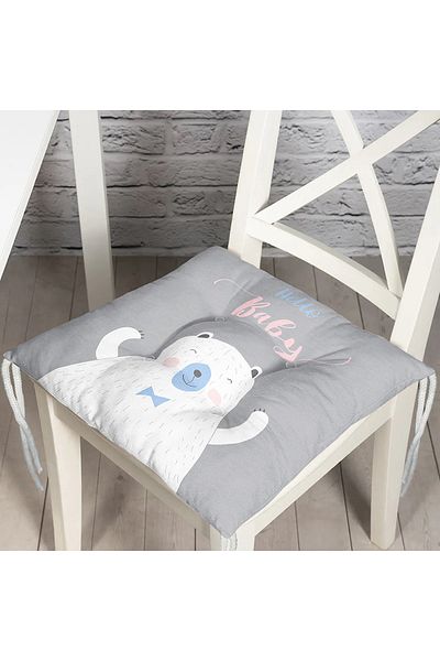 Realhomes Gray Digital Printed Fluffy Chair Cushion