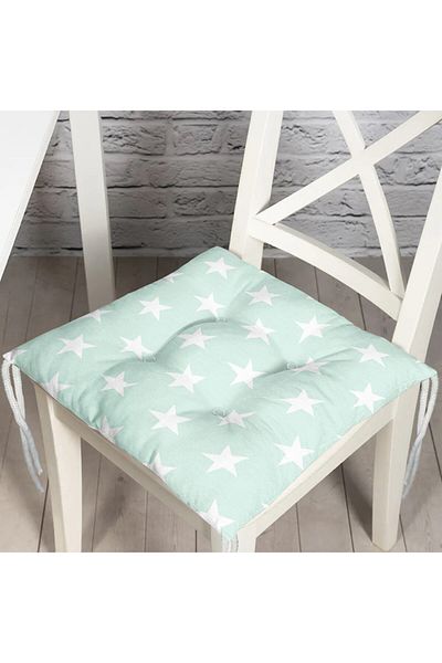 Realhomes Star Pattern Digital Printed Fluffy Chair Cushion