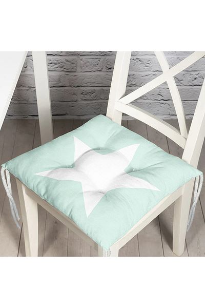 Realhomes Star Pattern - Digital Printed Pofidik Square Cushion Chair