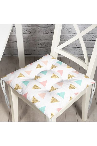Realhomes Triangle Geometric Shapes Specially Designed Pouf Chair Cushion