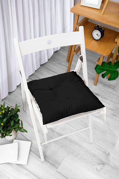 Realhomes Black Colored Fluffy Chair Cushion 40x40 cm