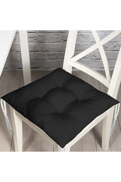 Realhomes Black Colored Fluffy Chair Cushion 40x40 cm