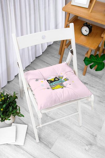 Realhomes Біла подушка для дитячої кімнати з малюнком сови на білому тлі