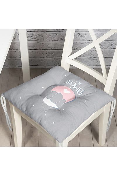 Realhomes Chair Cushion with Flying Balloon Motif on Pink Floor