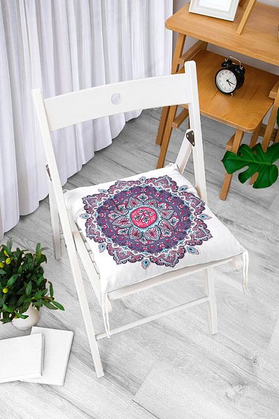 Realhomes Circle Tile Patterned Digital Printed Fluffy Chair Cushion