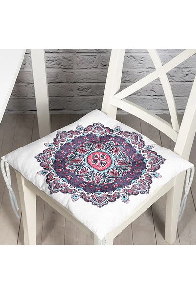 Realhomes Circle Tile Patterned Digital Printed Fluffy Chair Cushion