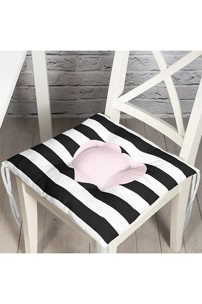 Realhomes Modern Heart Patterned Digital Printed Fluffy Chair Cushion