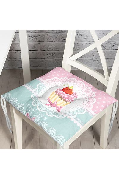 Realhomes Cup Cake Ψηφιακό εμπριμέ αφράτο τετράγωνο μαξιλάρι καρέκλας