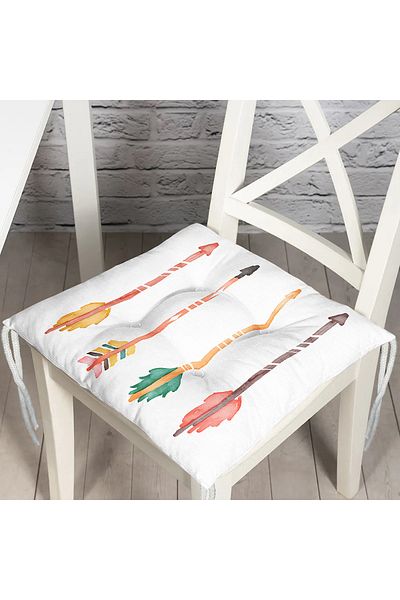 Realhomes Colorful Arrows Modern Digital Printed Fluffy Chair Cushion