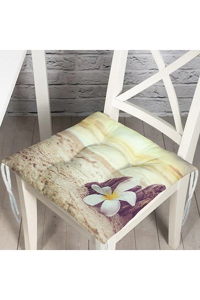 Realhomes Modern Flower Pattern Digital Printed Pouf Chair Cushion