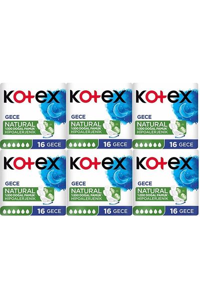 Kotex Natural Super Economic 16 Pieces Night 6 Pieces