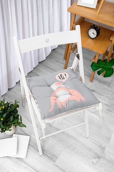 Realhomes Cute Elephants on the Floor Specially Designed Baby Room Fluffy Chair Cushion