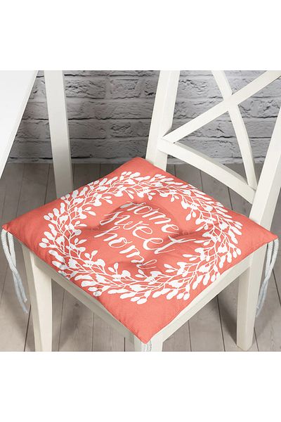 Realhomes Home Sweet Home Digital Printed Fluffy Square Chair Cushion