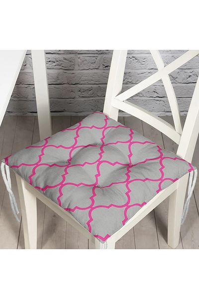 Realhomes Gray Floor Ogea Patterned Modern Digital Fluffy Chair Cushion