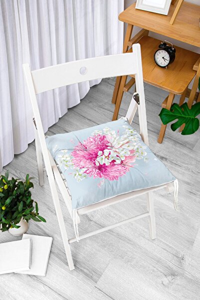 Realhomes Renkli Zeminli Ortanca Çiçek Desenli Dijital Baskılı Modern Pofidik...