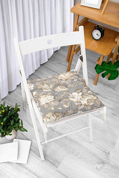 Realhomes Pernă de scaun puf modernă imprimată digital cu model de trandafiri...