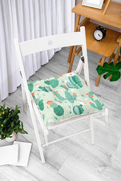Realhomes Pernă de scaun pufoasă modernă imprimată digital cu model de cactus...
