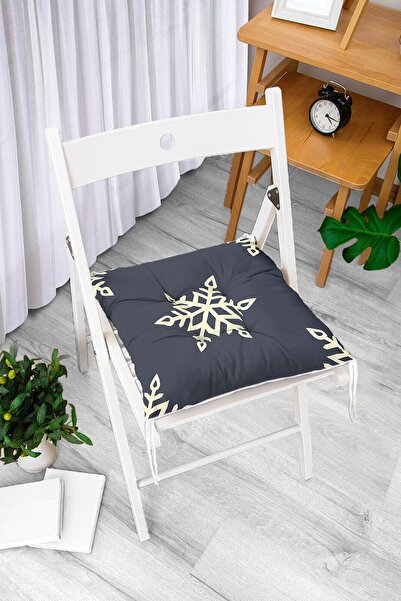 Realhomes Renkli Zemin Üzerinde Kar Tanesi Desenli Dijital Baskılı Modern Pof...